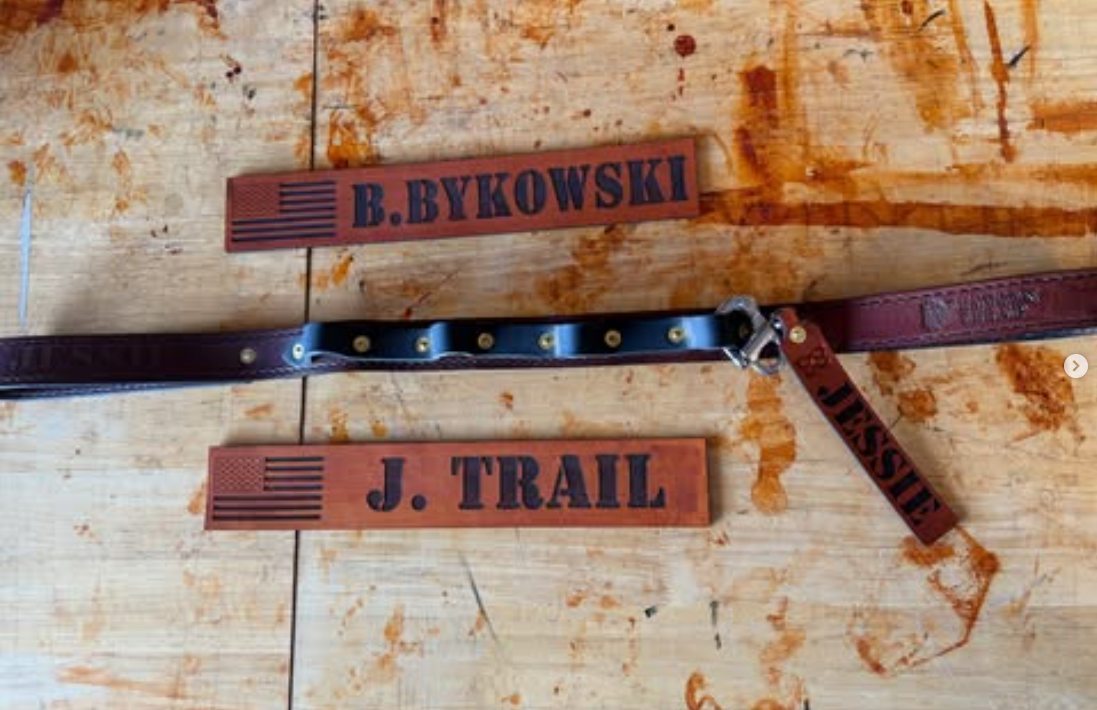 LEATHER LOCKER NAME PLATE