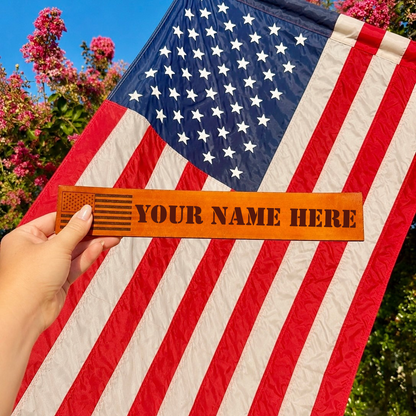LEATHER LOCKER NAME PLATE